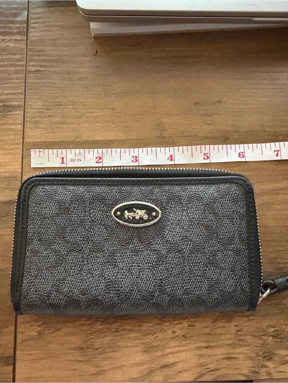 Coach Women's Black Wristlet with Signature Logo